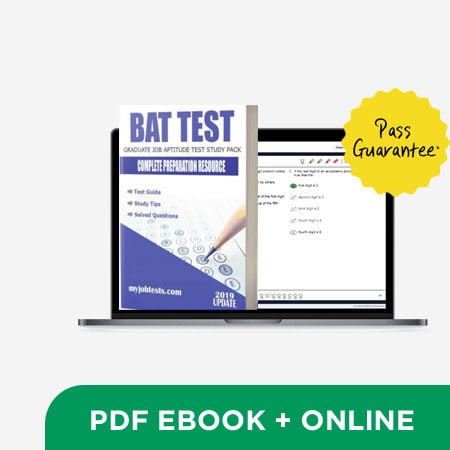 BAT (British American Tobacco) Aptitude Test Prep Pack BAT assessment preparation cover
