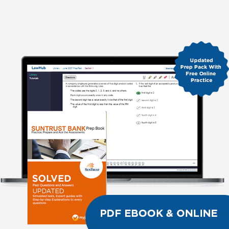 SunTrust Bank Aptitude Test Prep Pack SunTrust Bank assessment preparation cover - GMAT STYLE