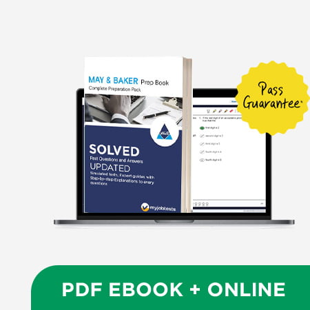 May & Baker Aptitude Test Prep Pack May & Baker assessment preparation cover