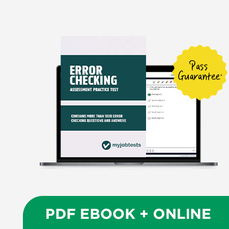 ERROR CHECKING Assessment Practice Prep Pack SHL assessment preparation cover
