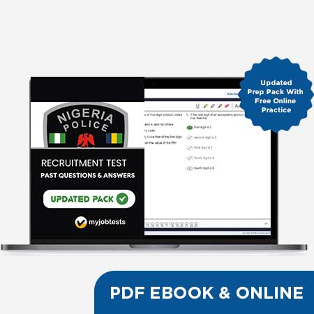 Nigerian Police Recruitment Aptitude Test Prep Questions & Answers Nigerian Police assessment preparation cover