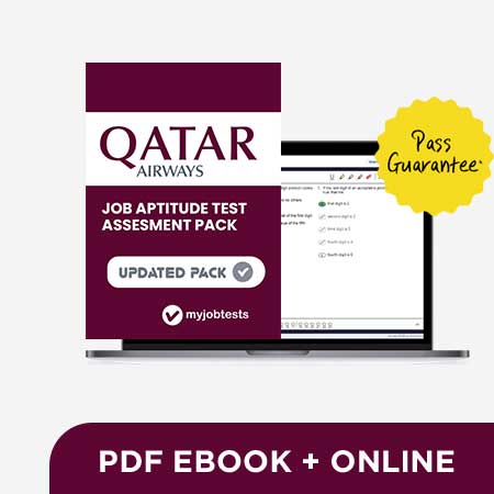 QATAR Airways Aptitude Test Prep Questions & Answers Qatar Airways assessment preparation cover