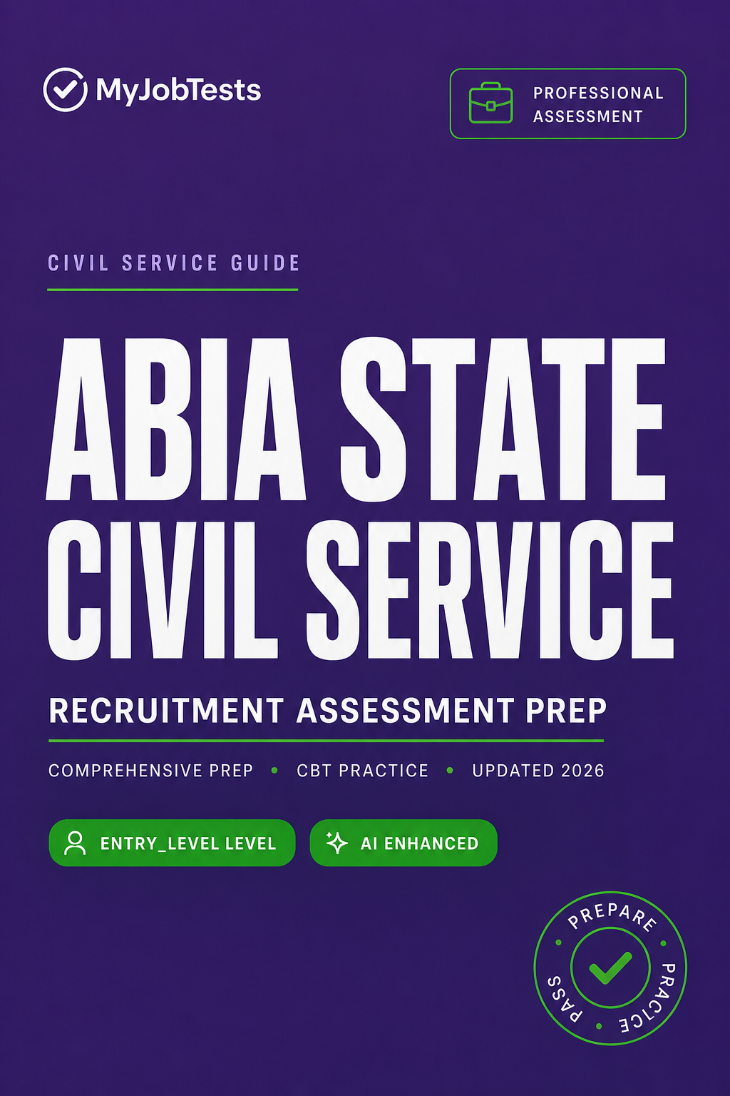 Abia State Civil Service Recruitment Exam Prep Pack Abia State Civil Service assessment preparation cover