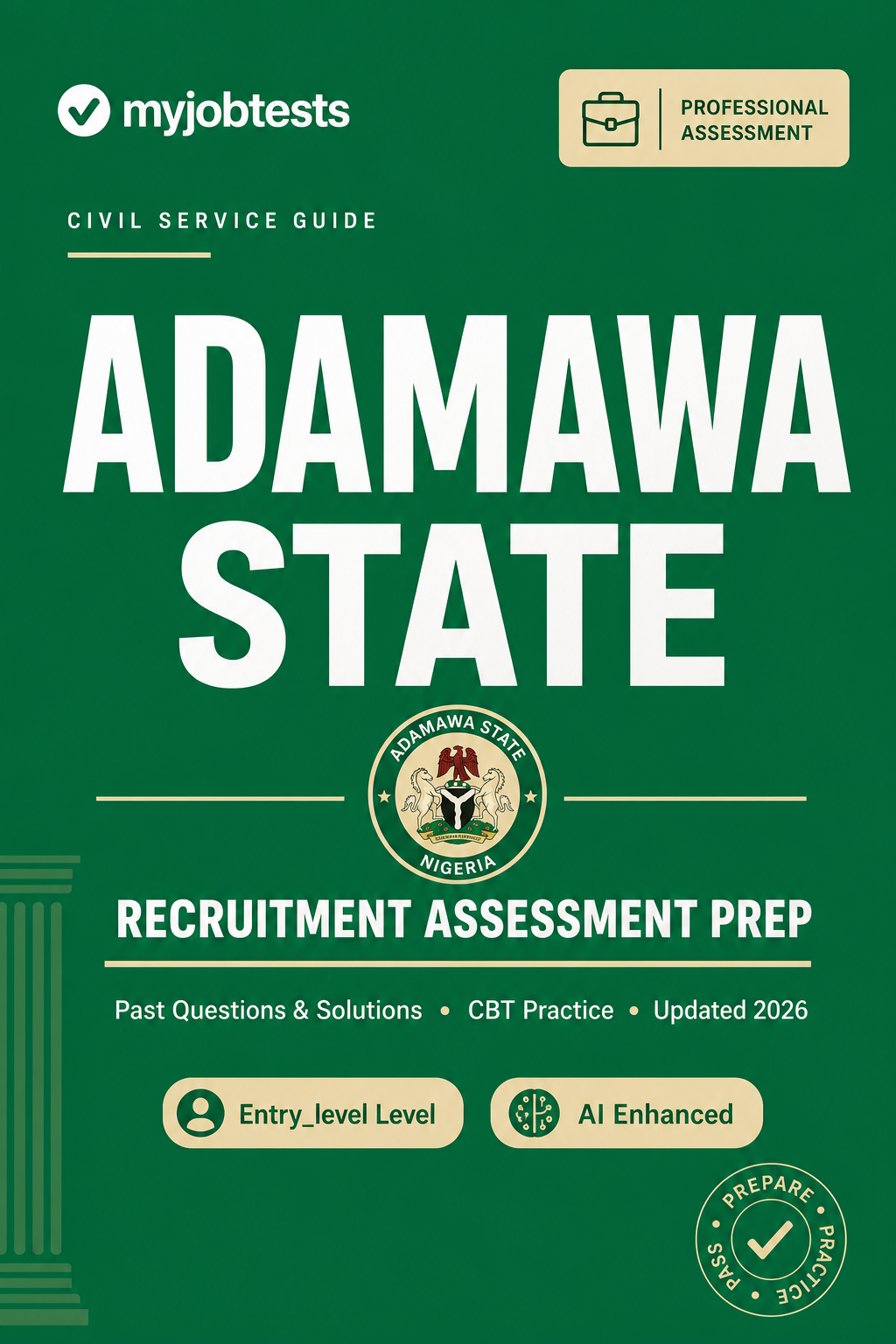 Adamawa SUBEB Recruitment Past Questions and Answers Adamawa State SUBEB assessment preparation cover - government-civil-service