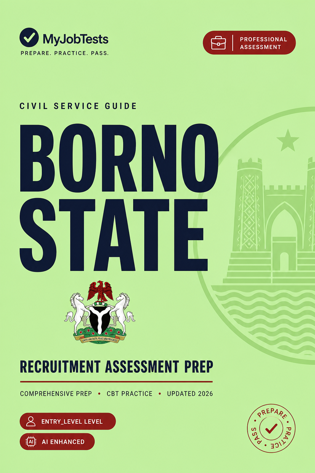 Borno State Civil Service Recruitment Exam Prep Pack Borno State assessment preparation cover