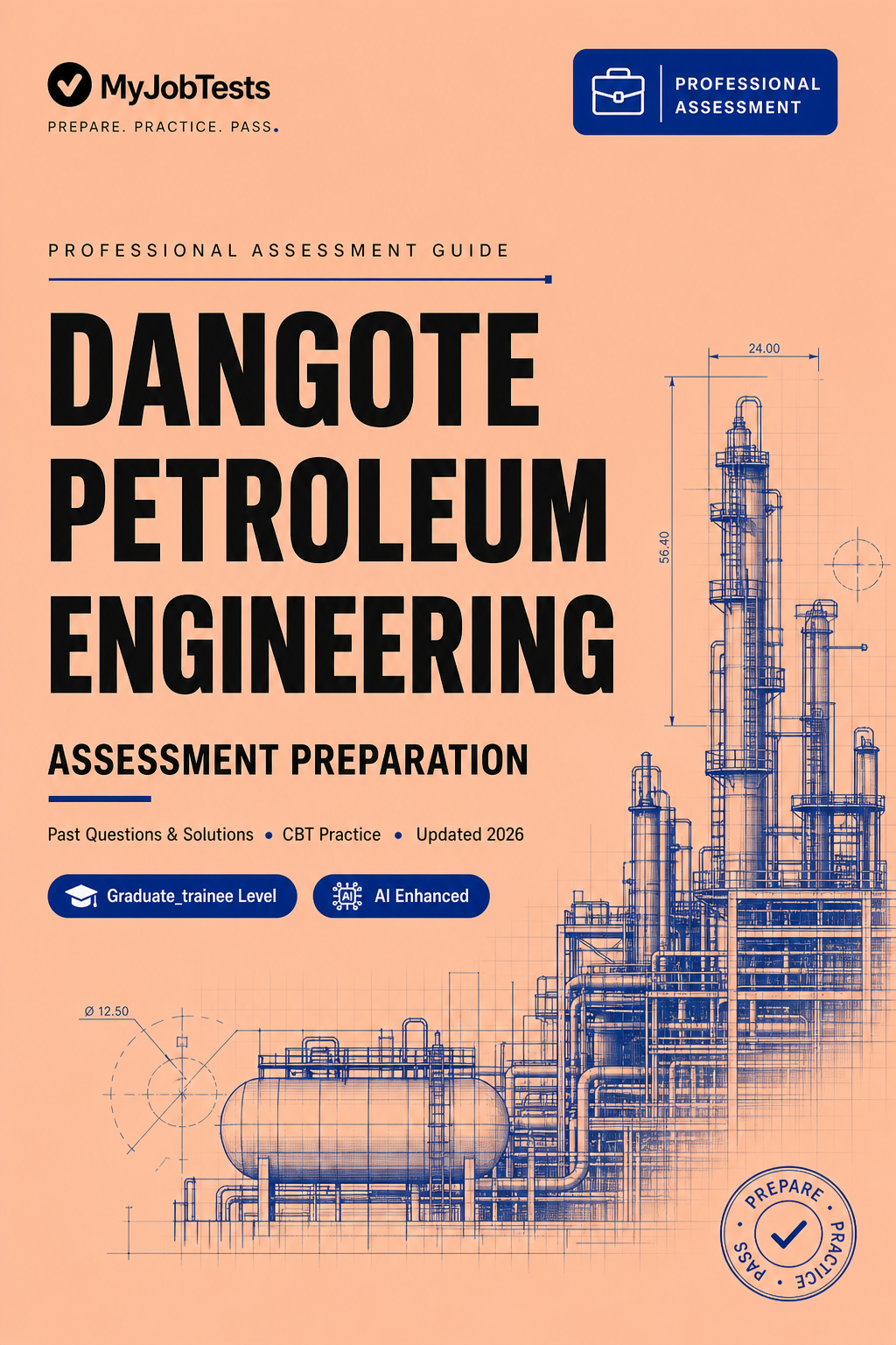 Dangote Refinery Petroleum Engineering Past Questions & Answers Dangote Petroleum Engineering assessment preparation cover - graduate-trainee