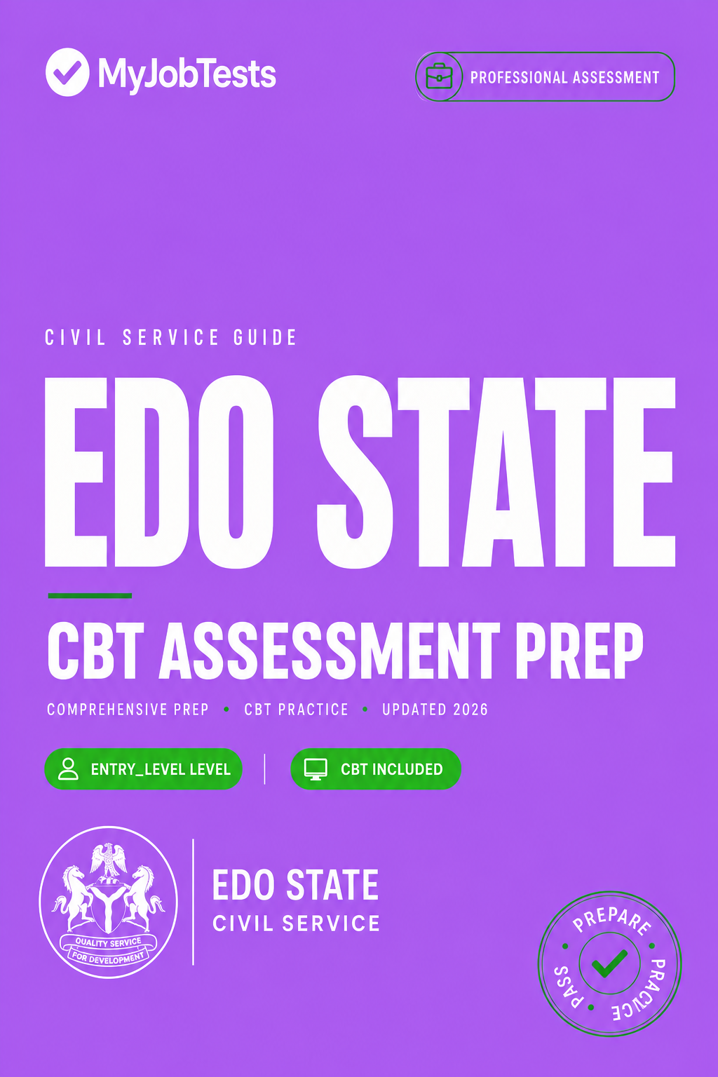 Edo State Civil Service CBT Exam Prep Pack Edo State assessment preparation cover