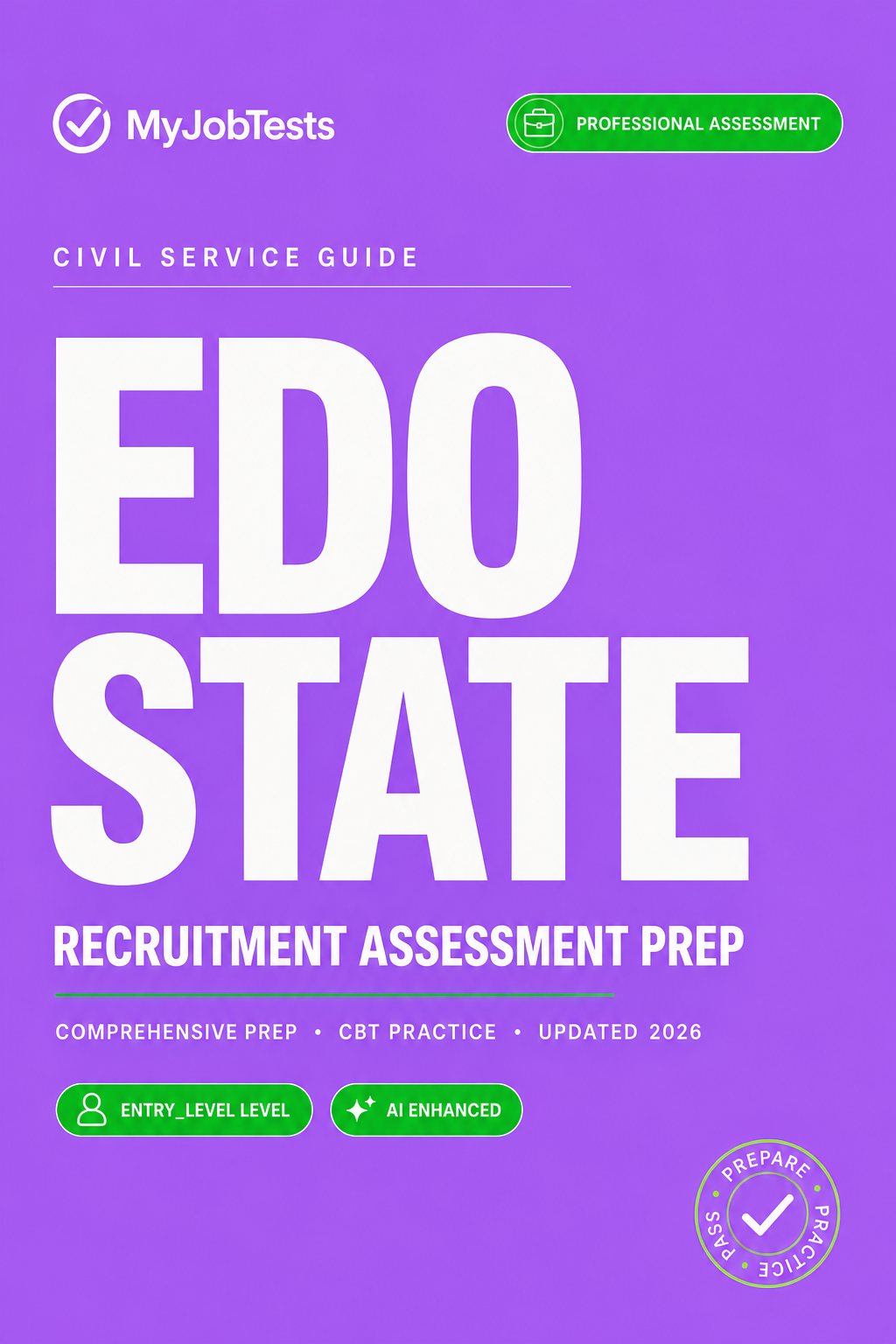 Edo State Civil Service Recruitment Exam Prep Pack Edo State assessment preparation cover