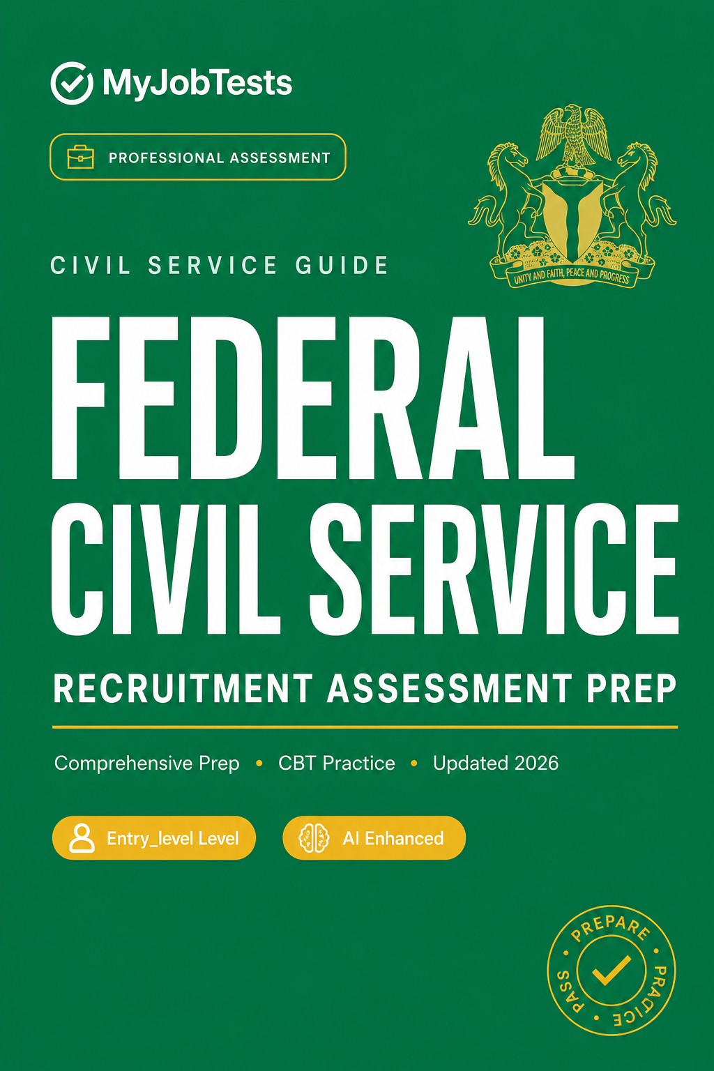 Federal Civil Service Recruitment Exam Prep Pack Federal Civil Service assessment preparation cover - government-civil-service