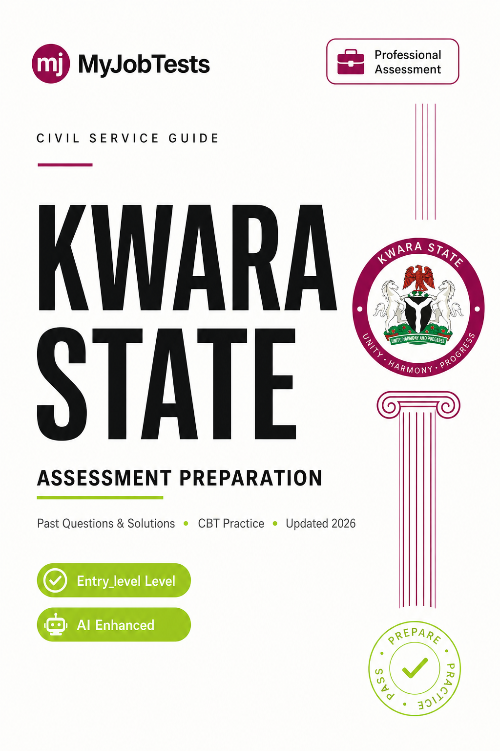 Kwara State TESCOM Past Questions and Answers Kwara State assessment preparation cover - government-civil-service