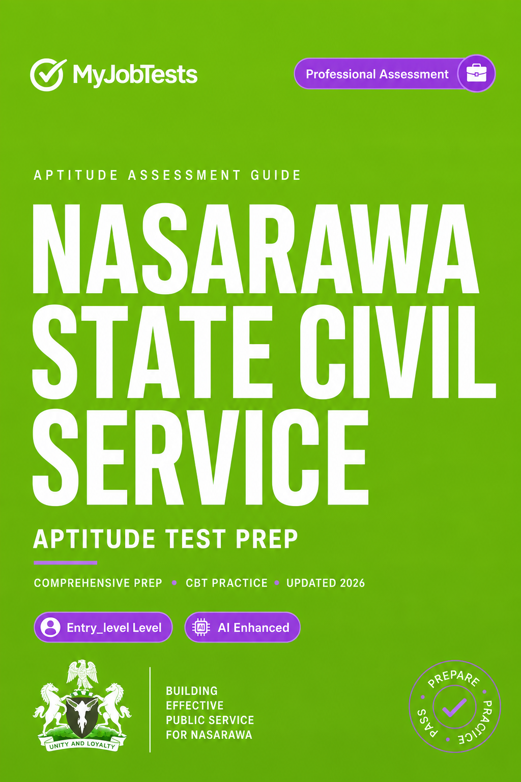 Nasarawa State Civil Service Recruitment Exam Aptitude Test Prep Questions & Answers Nasarawa State Civil Service assessment preparation cover