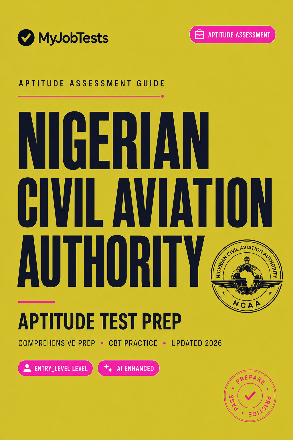 Nigerian Civil Aviation Authority Aptitude Test Prep Questions & Answers Nigerian Civil Aviation Authority assessment preparation cover