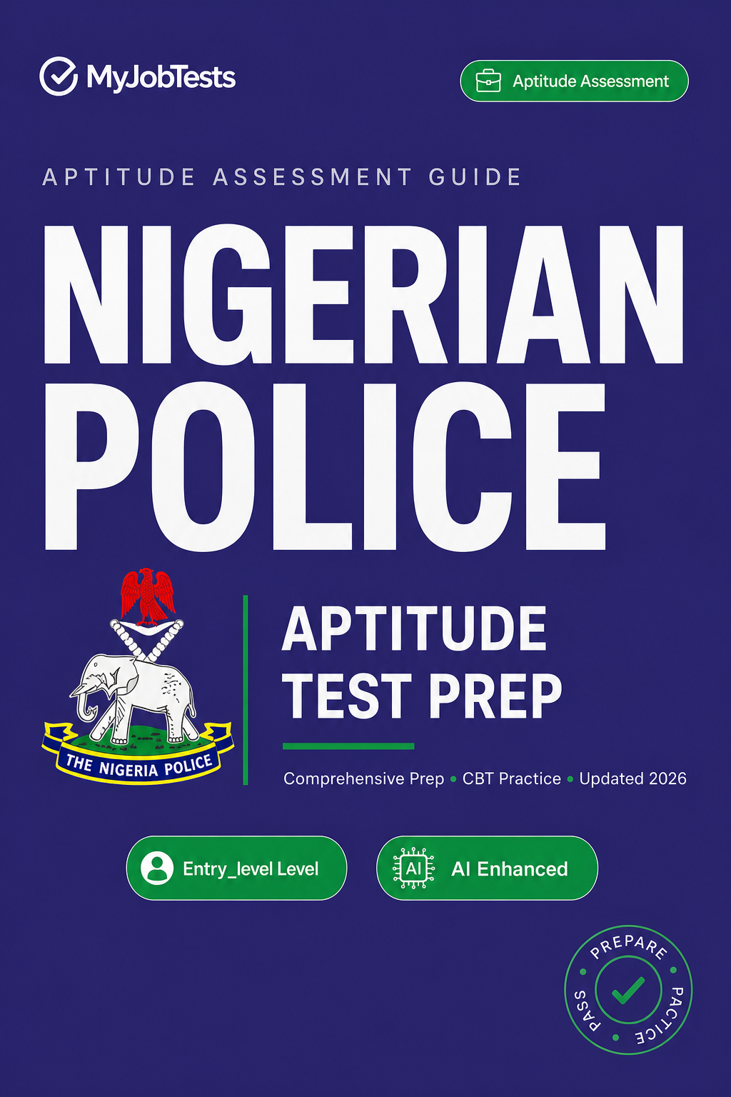 Nigerian Police Recruitment Aptitude Test Prep Questions & Answers Nigerian Police assessment preparation cover