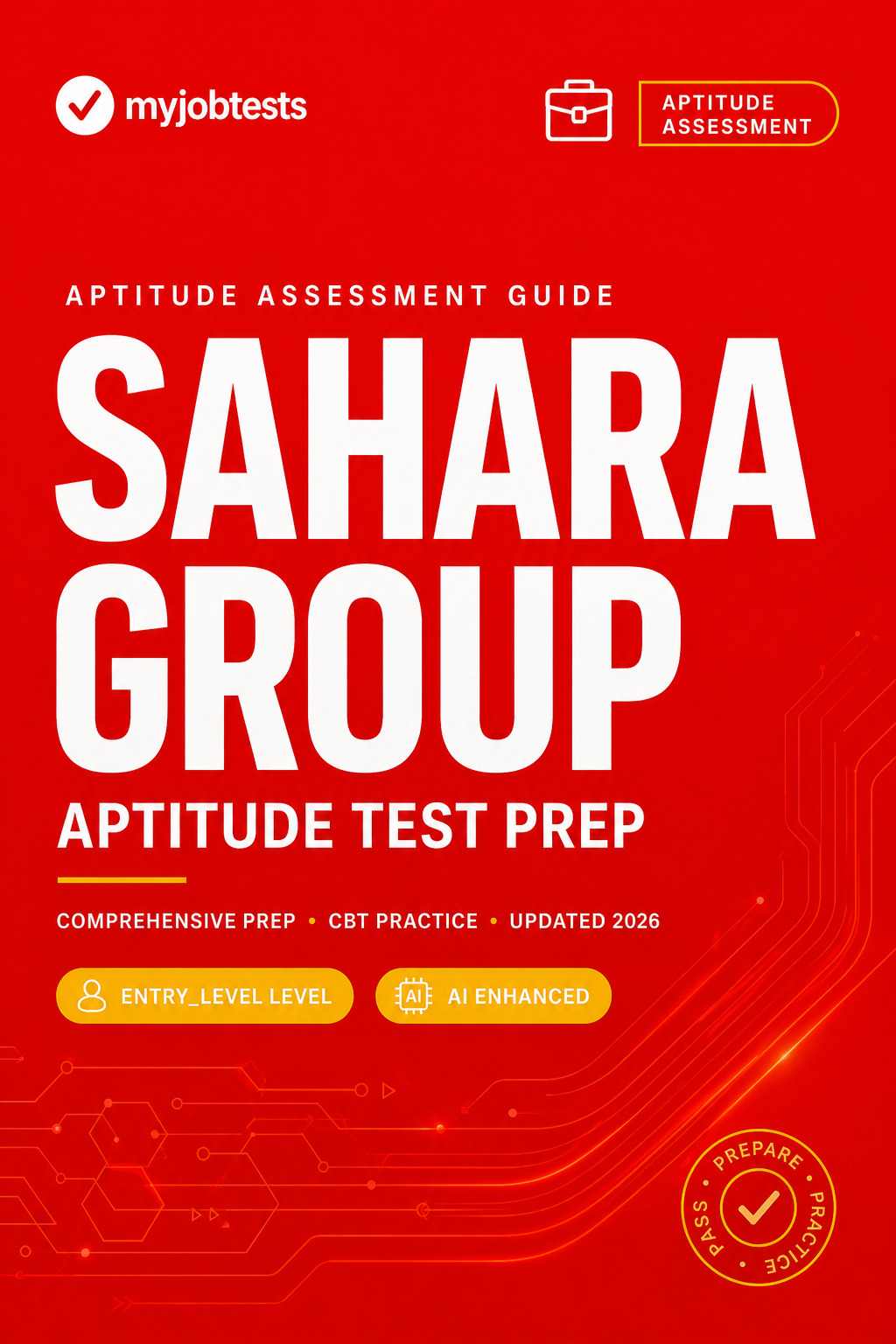 Sahara Group Aptitude Test Prep Questions & Answers Sahara Group assessment preparation cover