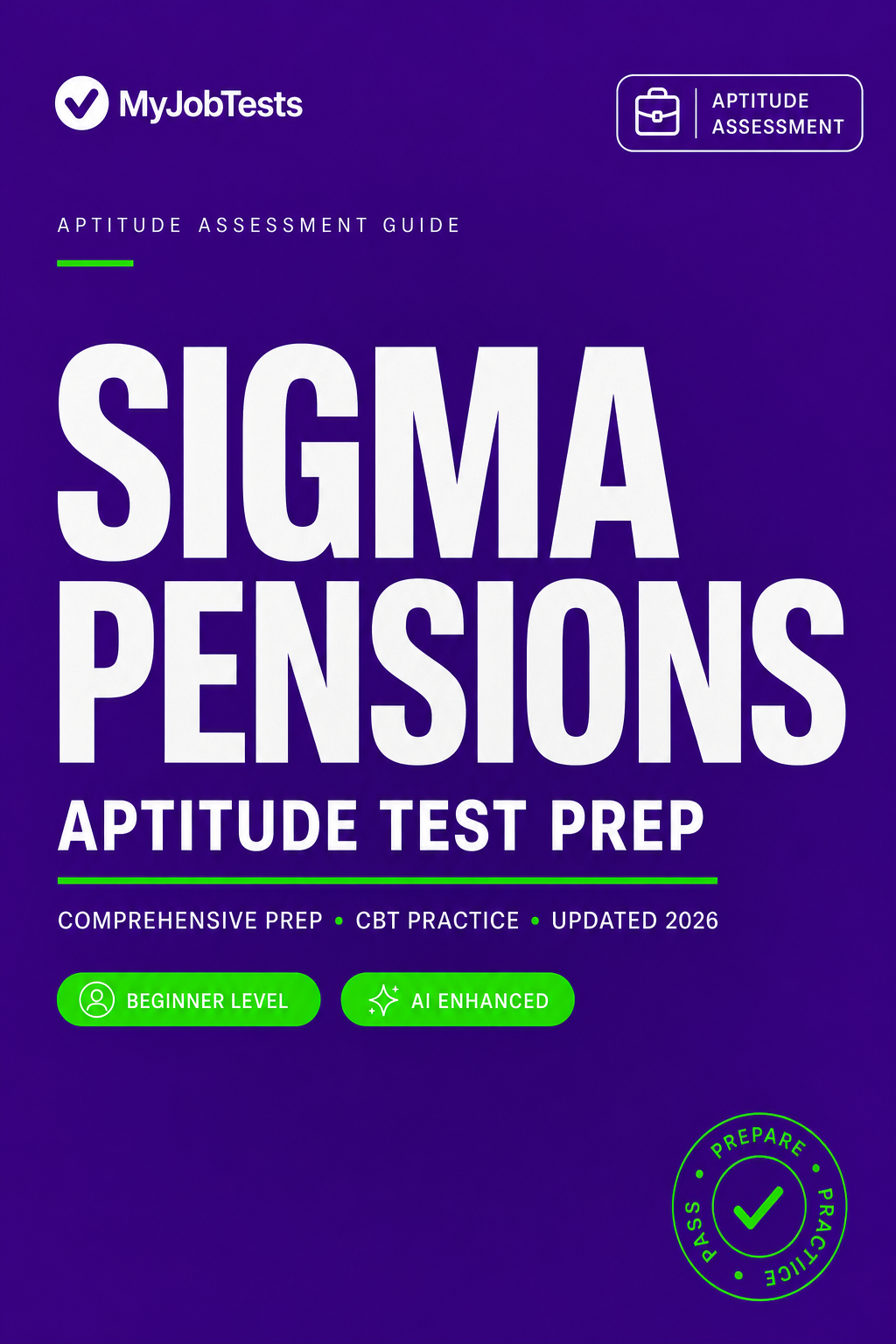 Sigma Pensions Aptitude Test Prep Pack Sigma Pensions assessment preparation cover