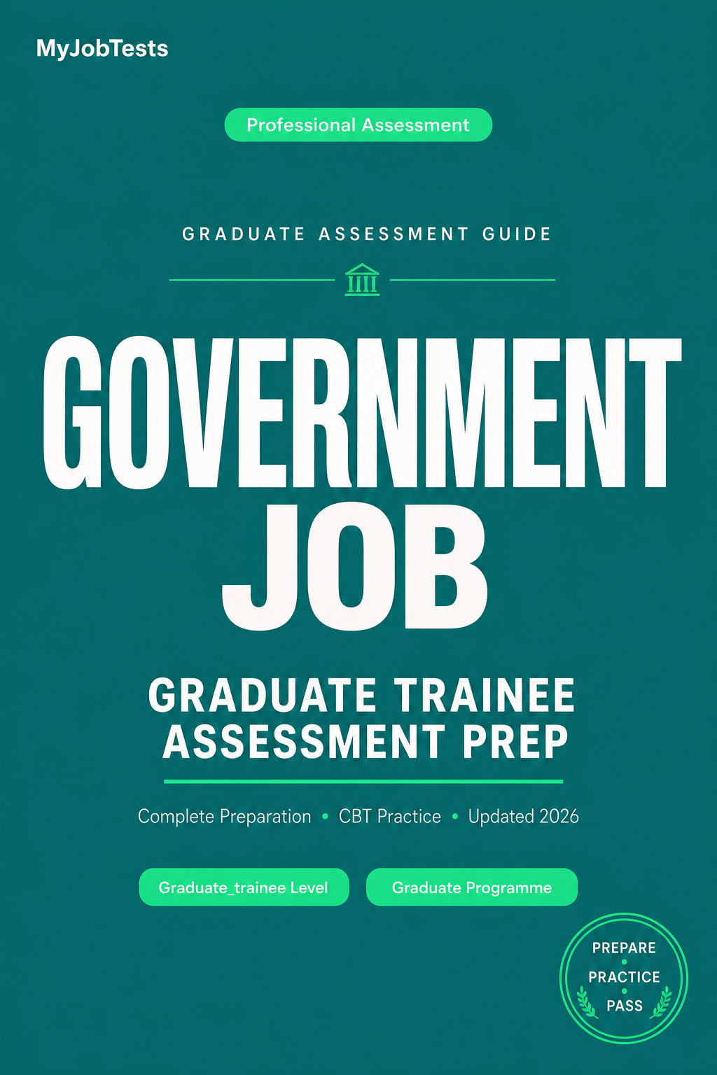 Government Job Assessment Tests Preparation Pack for Graduate Trainees Government Job assessment preparation cover