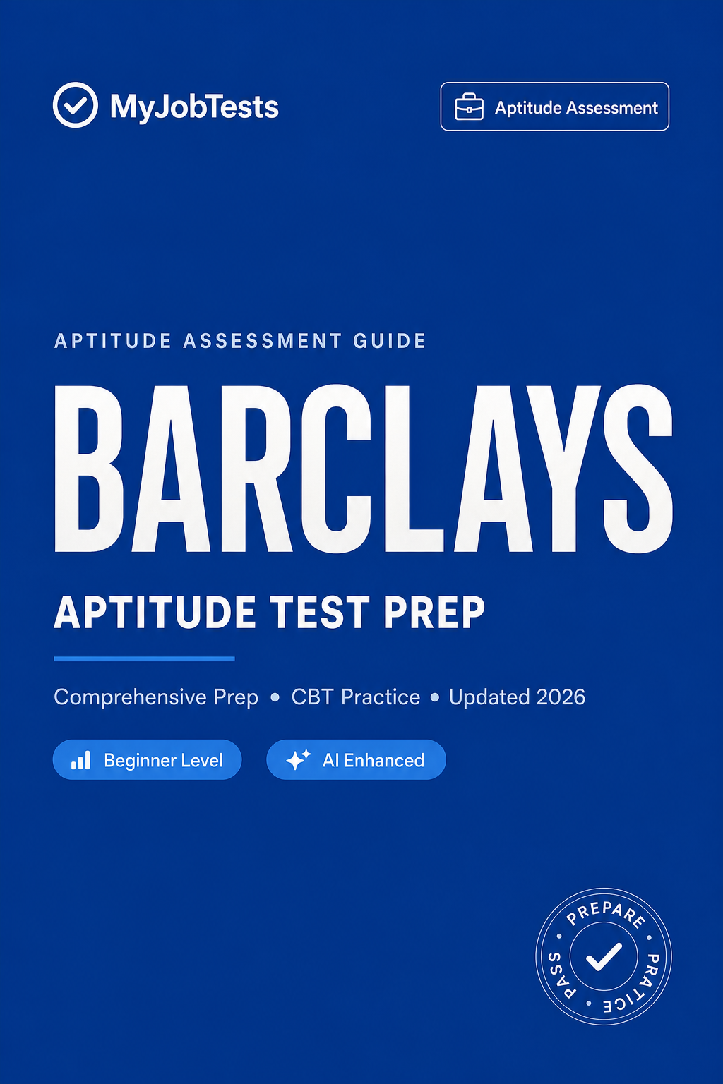Barclays Graduate Aptitude Test Prep Pack Barclays assessment preparation cover