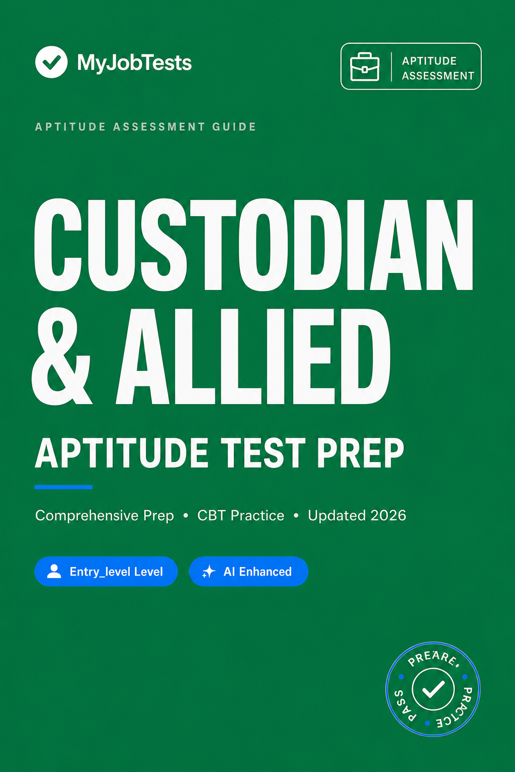 Custodian and Allied Aptitude Test Prep Pack Custodian & Allied assessment preparation cover
