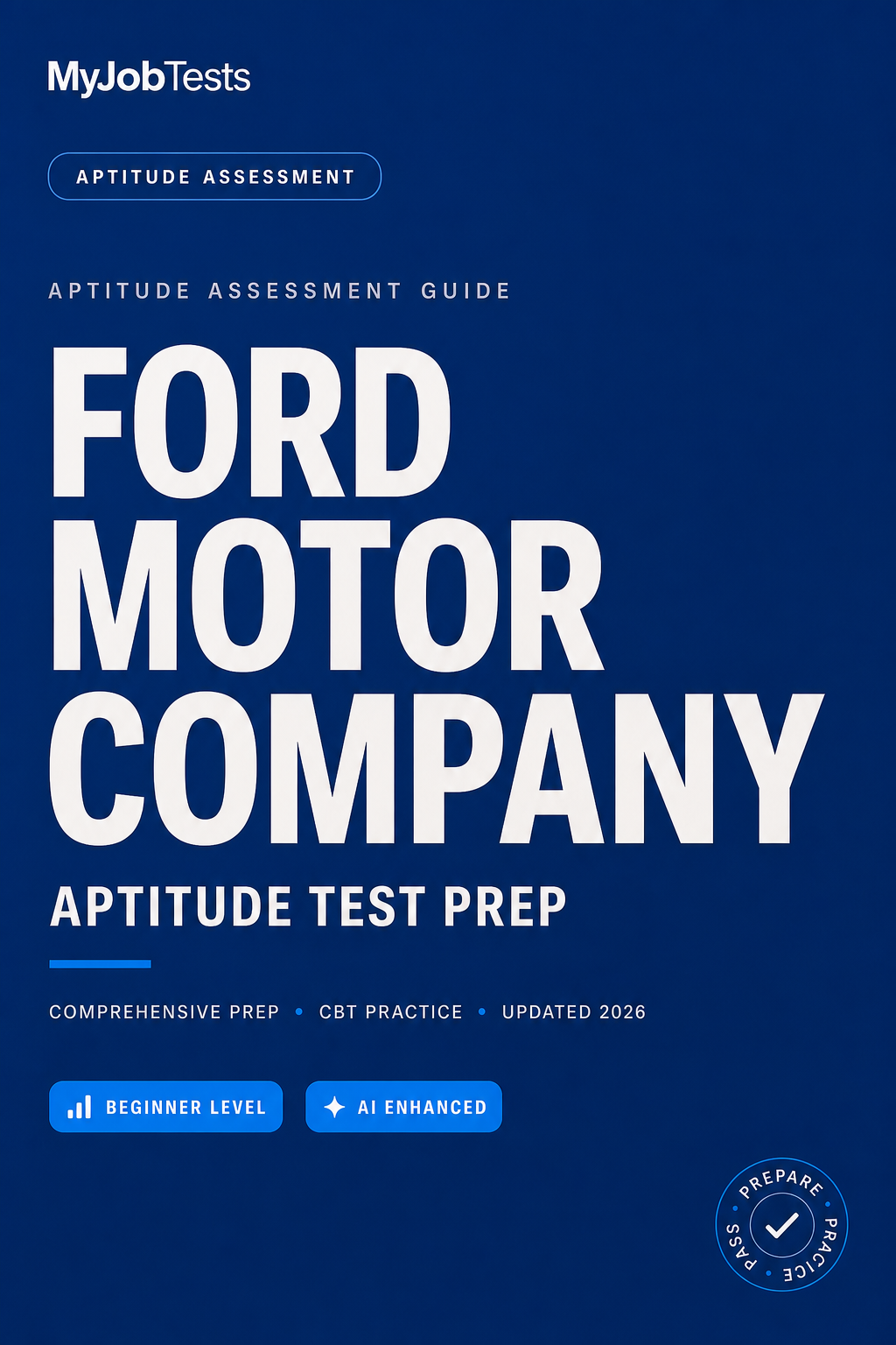 Ford Graduate Aptitude Test Prep Pack Ford Motor Company assessment preparation cover