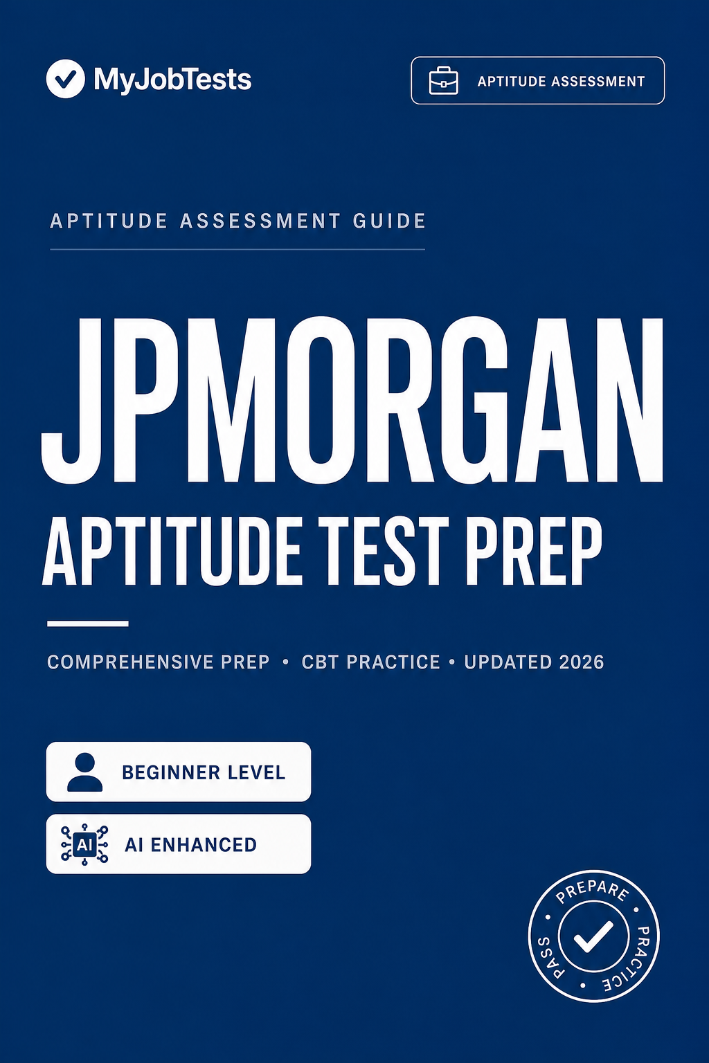 JP Morgan Graduate Aptitude Test Prep Pack JPMorgan assessment preparation cover