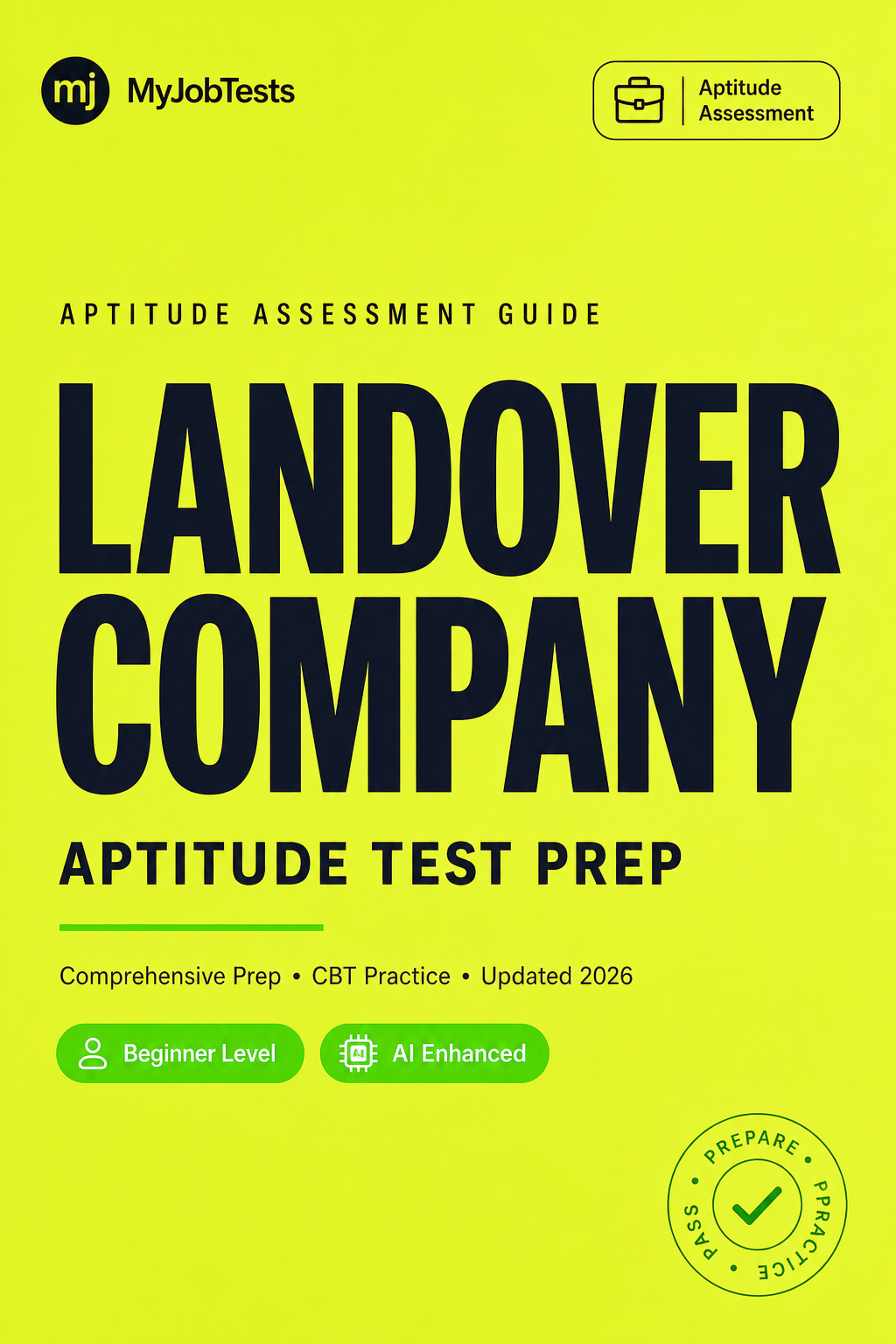 Landover Company Aptitude Test Prep Questions & Answers Landover Company assessment preparation cover