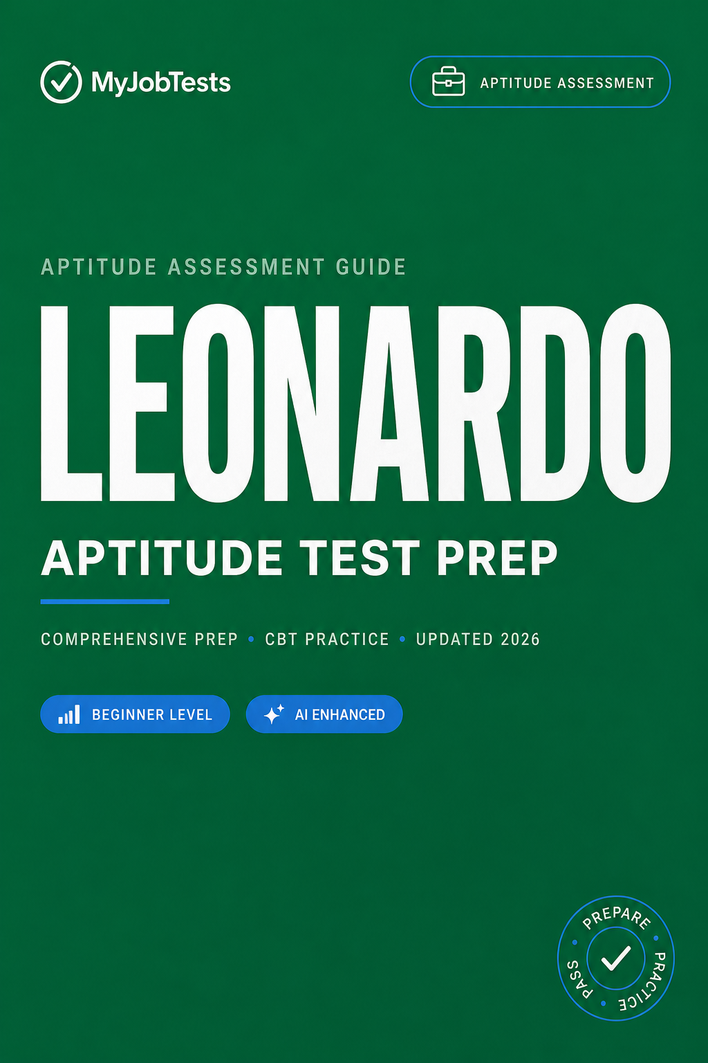 Leonardo Aptitude Test Prep Pack Leonardo assessment preparation cover