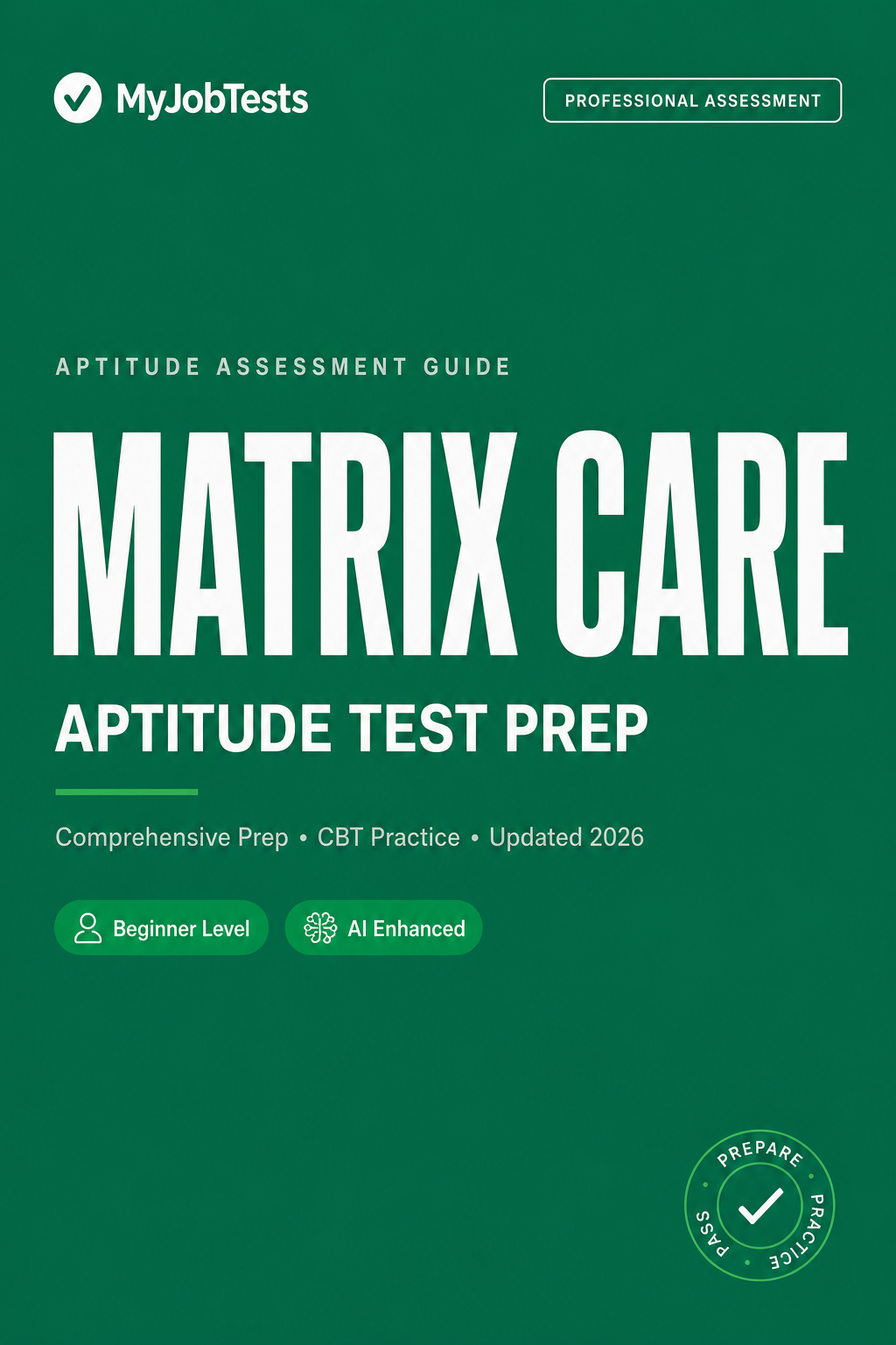 Matrix Care Graduate Aptitude Test Prep Pack Matrix Care assessment preparation cover