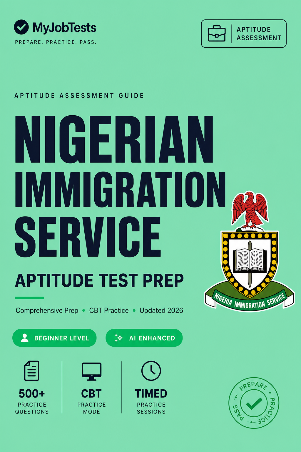 Nigerian Immigration Service (NIS) Aptitude Test Prep Questions & Answers Nigerian Immigration Service assessment preparation cover