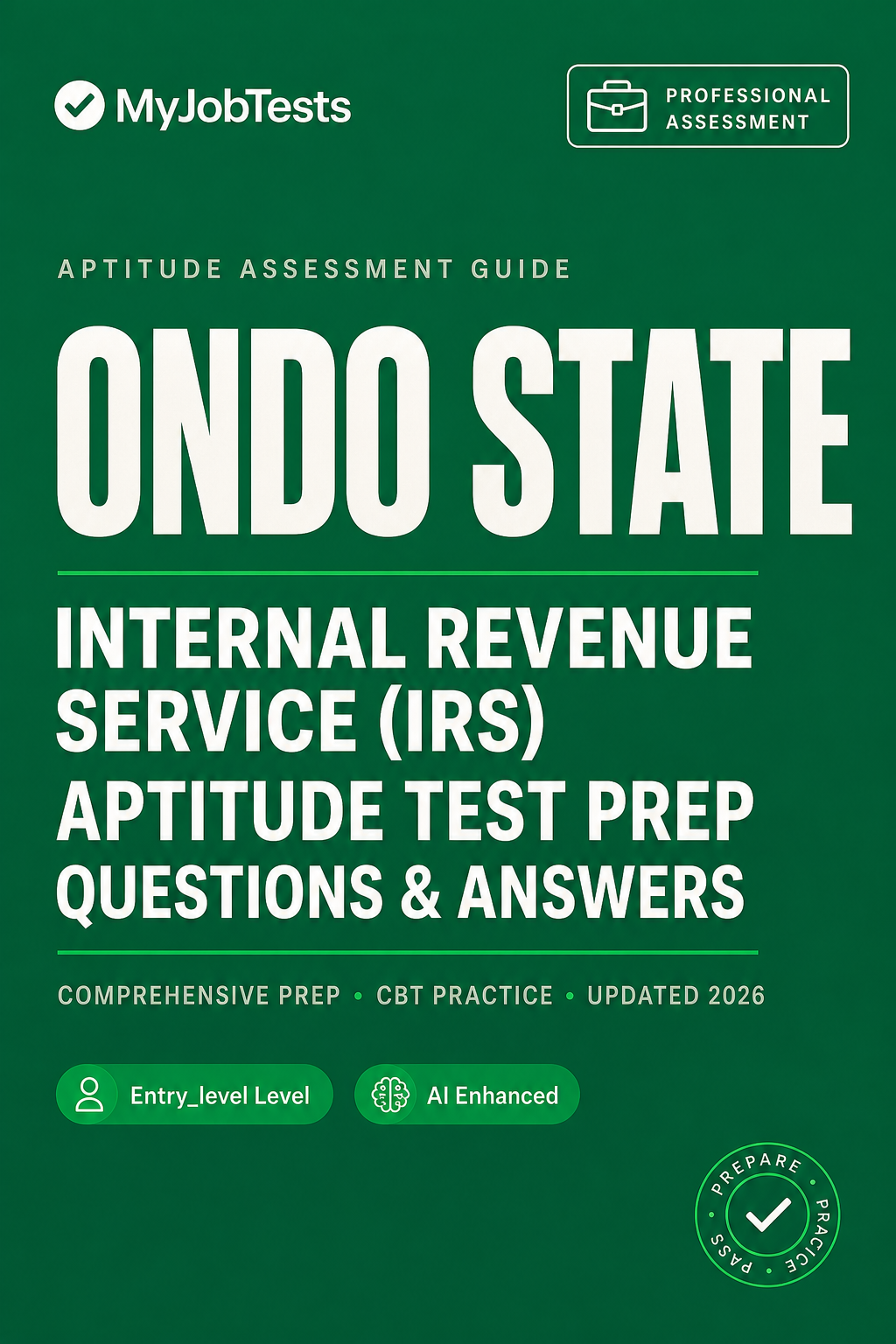 Ondo State Internal Revenue Service (IRS) Aptitude Test Prep Questions & Answers Ondo State assessment preparation cover