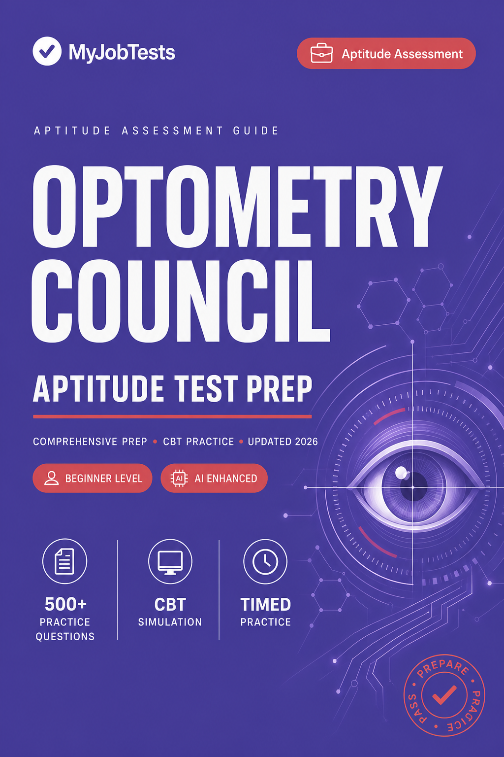Optometry Internship Aptitude Test Prep Pack Optometry Council assessment preparation cover