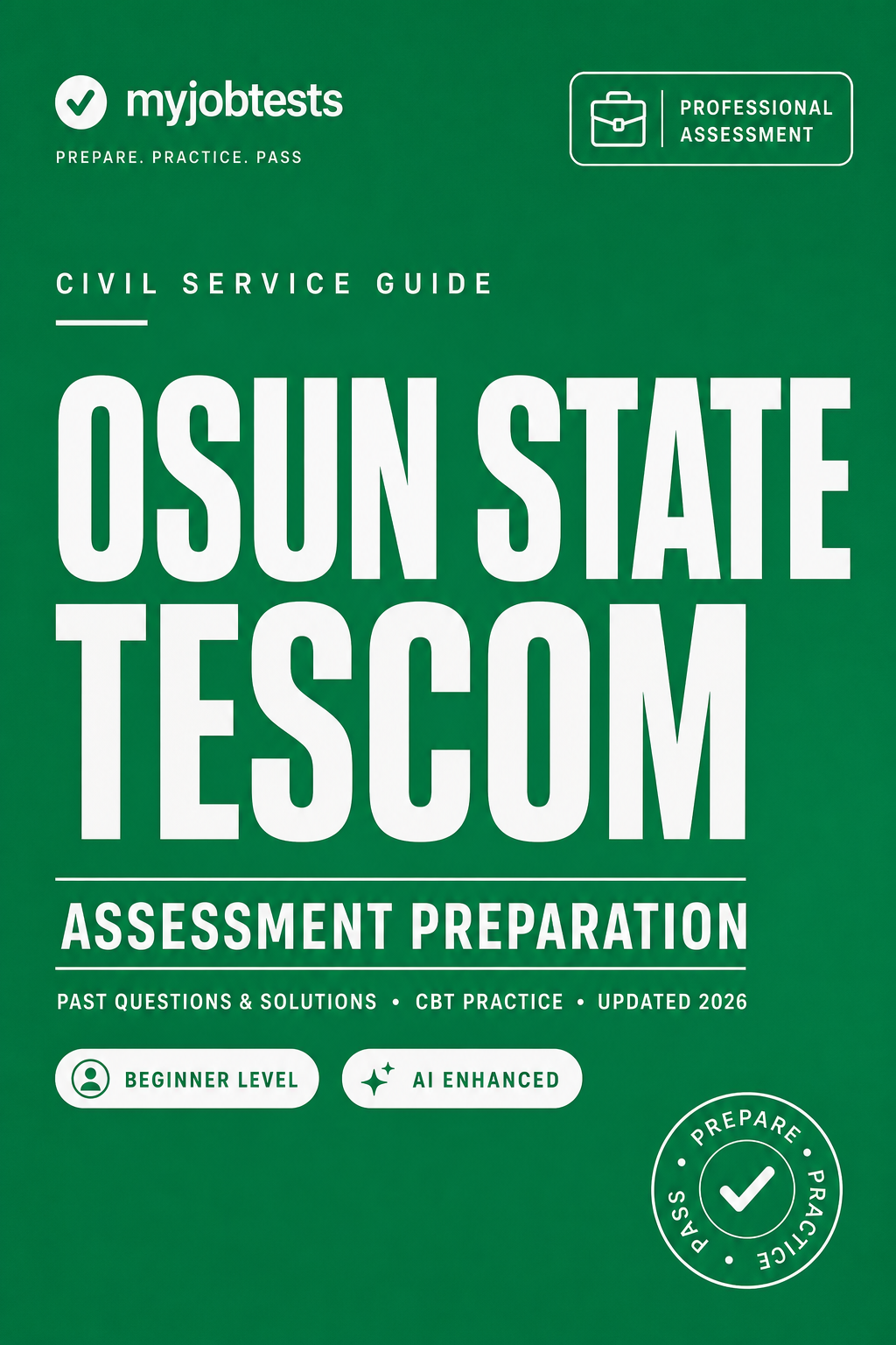 Osun State TESCOM Recruitment Exam Prep Pack Osun State assessment preparation cover