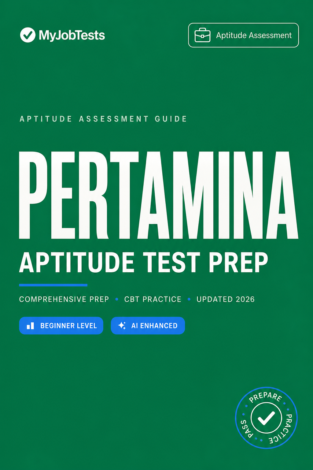 Pertamina Aptitude Test Prep Pack Pertamina assessment preparation cover