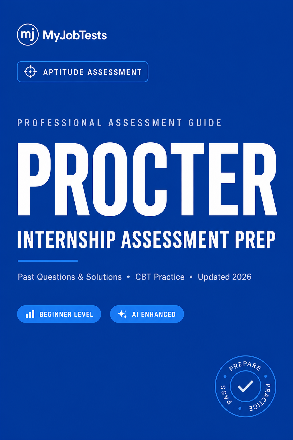 Procter Gamble Internship Aptitude Test Prep Pack P&G assessment preparation cover