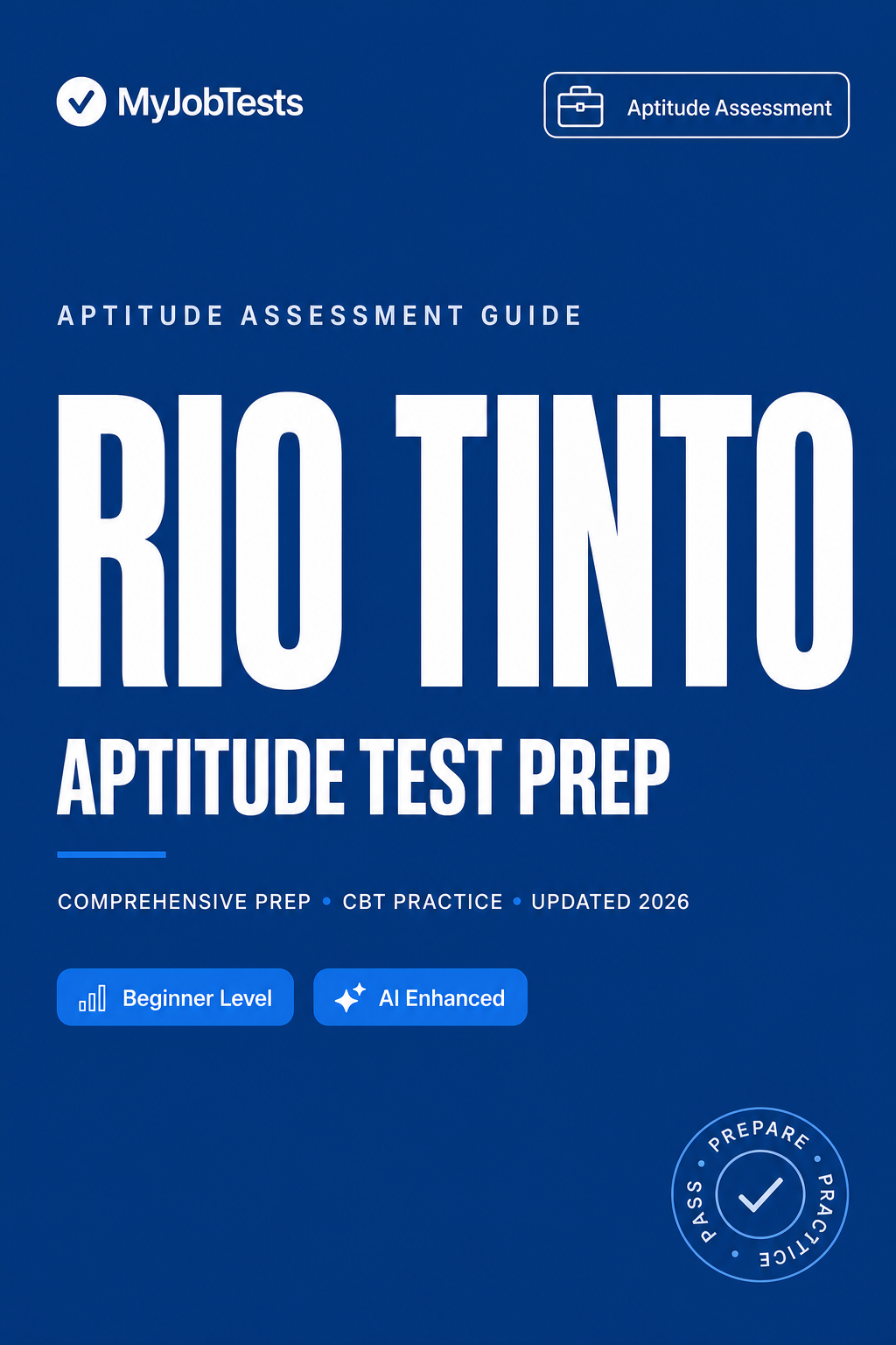 Rio Tinto Graduate Aptitude Test Prep Pack Rio Tinto assessment preparation cover