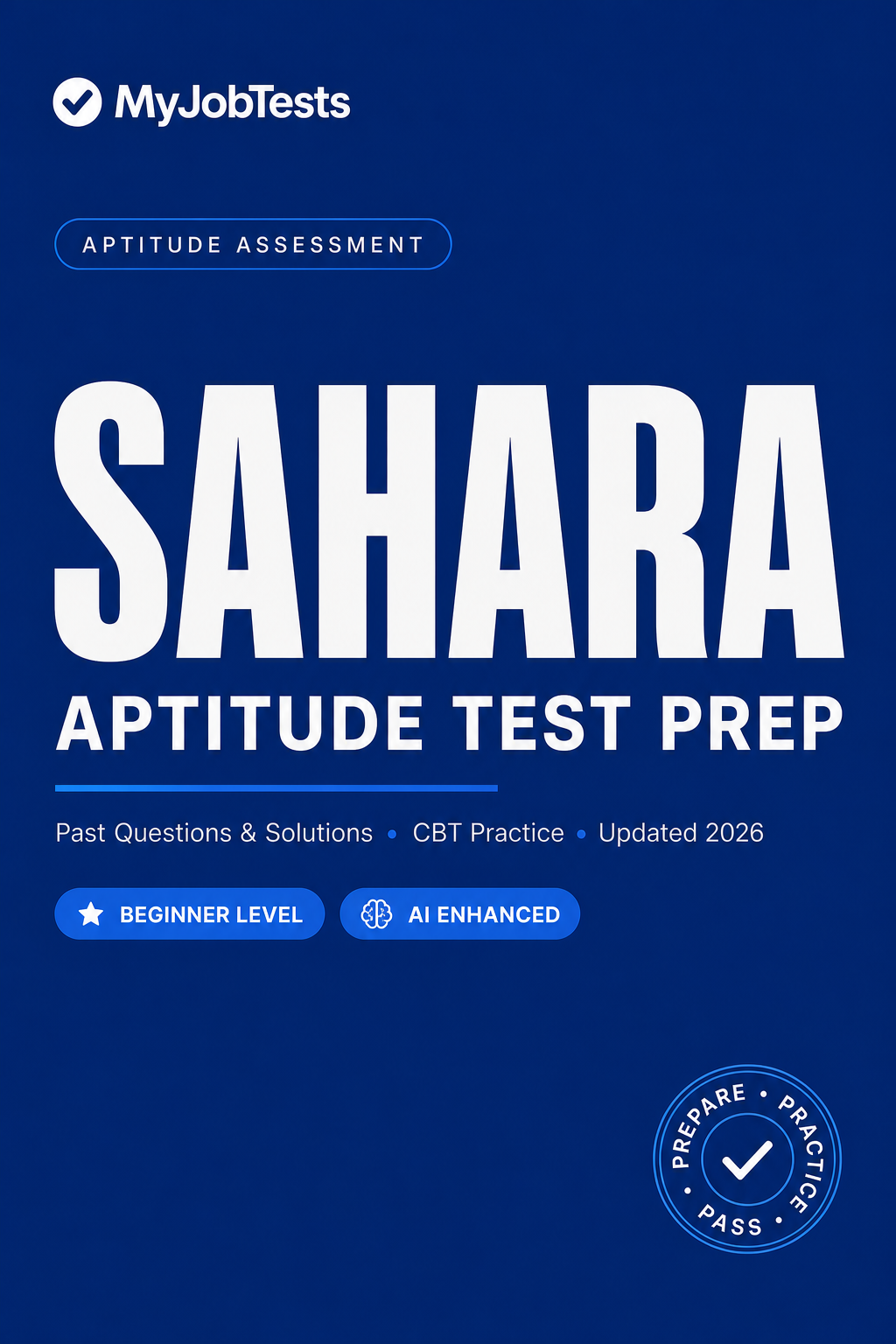 Sahara Group Aptitude Test Prep Questions & Answers Sahara Group assessment preparation cover