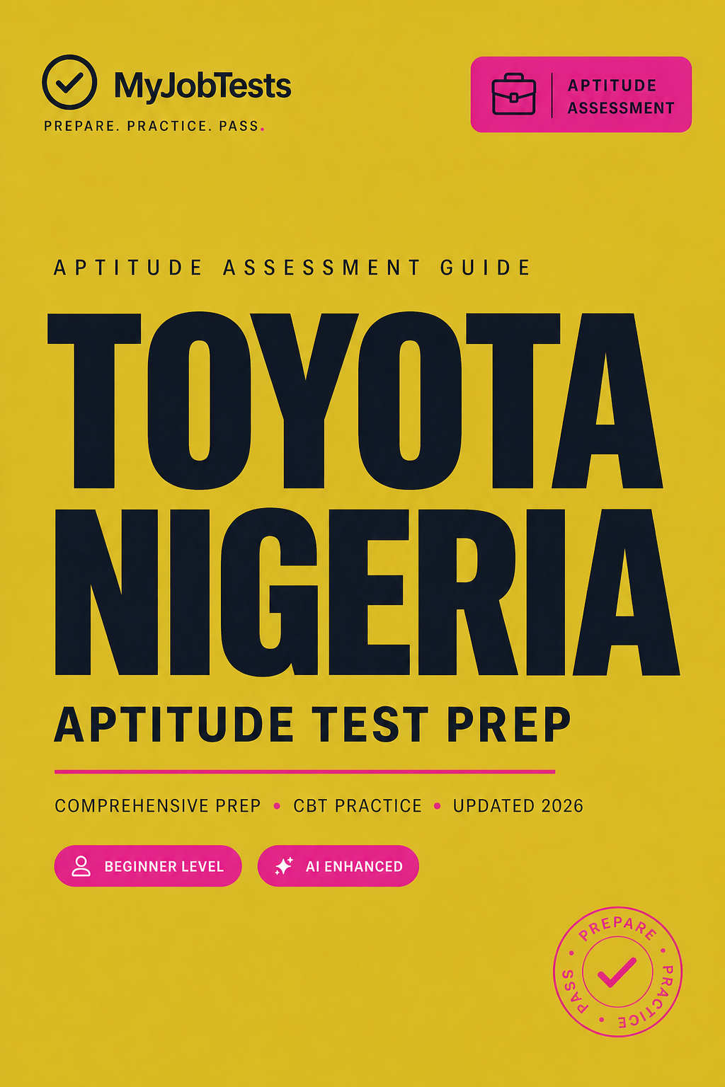 Toyota Graduate Aptitude Test Prep Pack Toyota Nigeria assessment preparation cover