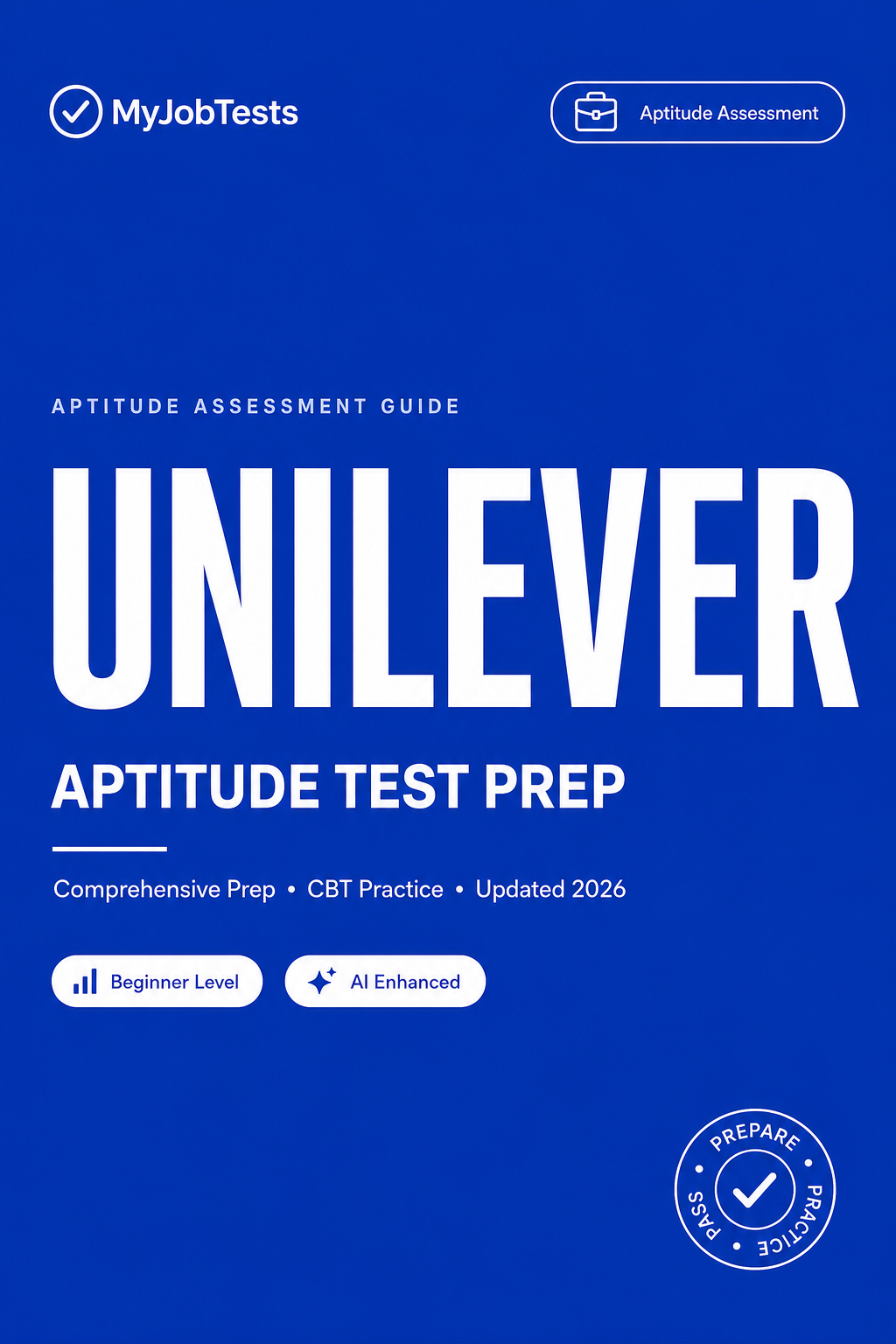 Unilever Graduate Aptitude Test Prep Pack Unilever assessment preparation cover