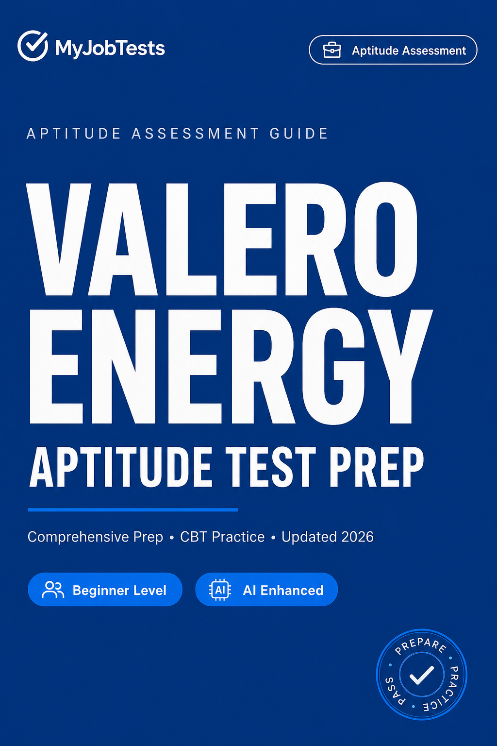 Valero Graduate Aptitude Test Prep Pack Valero Energy assessment preparation cover