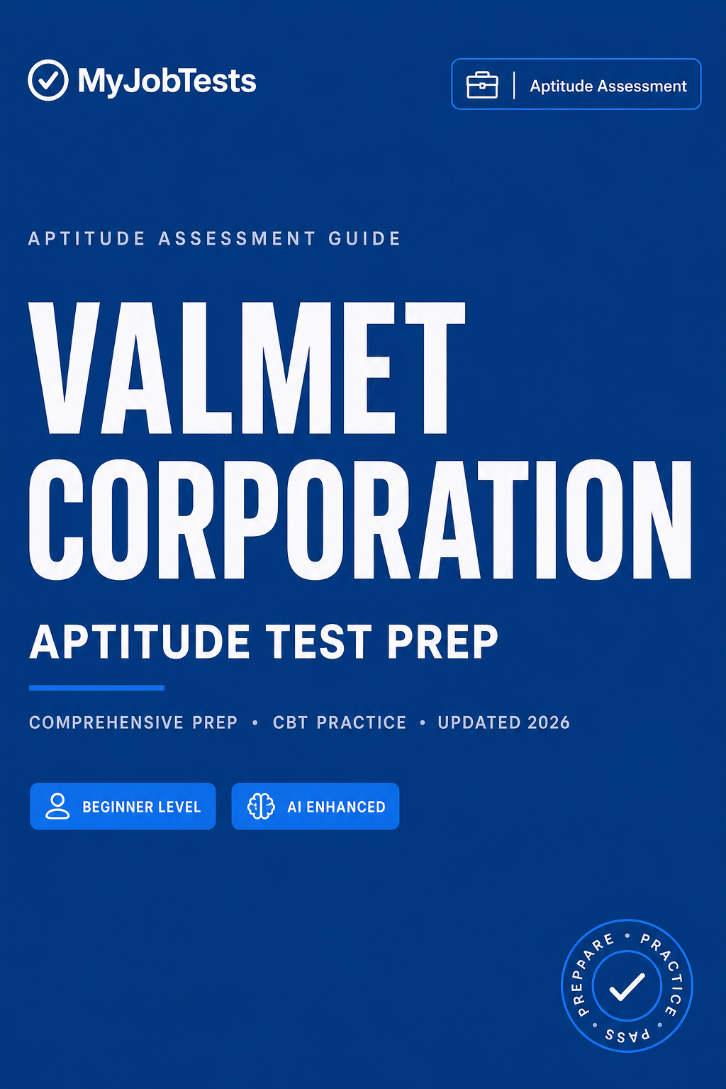 Valmet Graduate Aptitude Test Prep Pack Valmet Corporation assessment preparation cover
