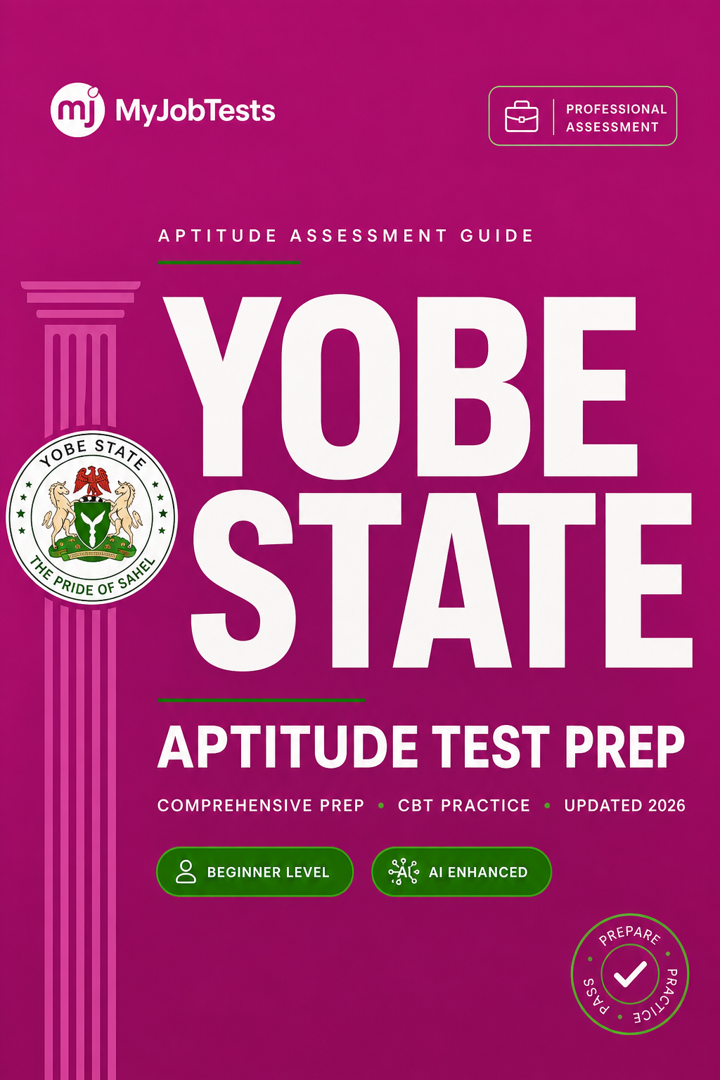 Yobe State Civil Service Exam Aptitude Test Prep Questions & Answers Yobe State assessment preparation cover